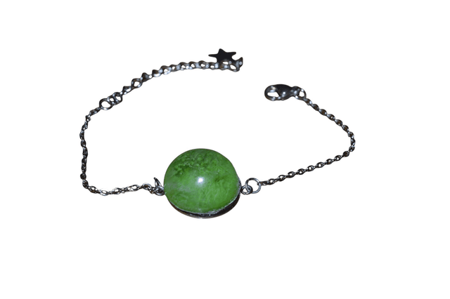 Bracelet  en résine vert