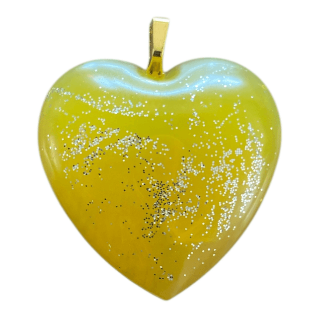 Pendentif  coeur jaune