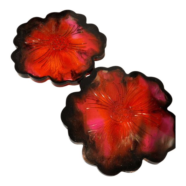 Lot de 2 sous-verres en résine 